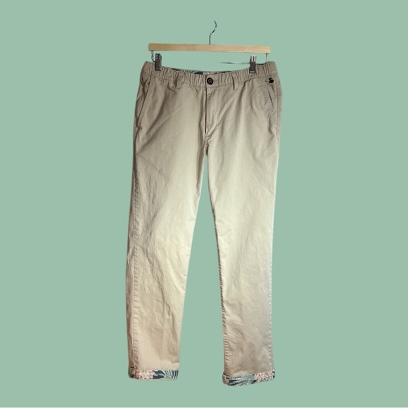The Khakinator Stretch Twill Pants Elaatic Band Waist Resort-wear Print Pop M - Picture 1 of 10
